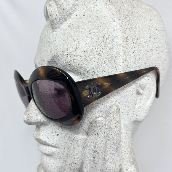 Chanel Sunglasses 10151 91235 Brown‎ Tortoise Tone CC Logo Chanel Quilted Case - Picture 4 of 9